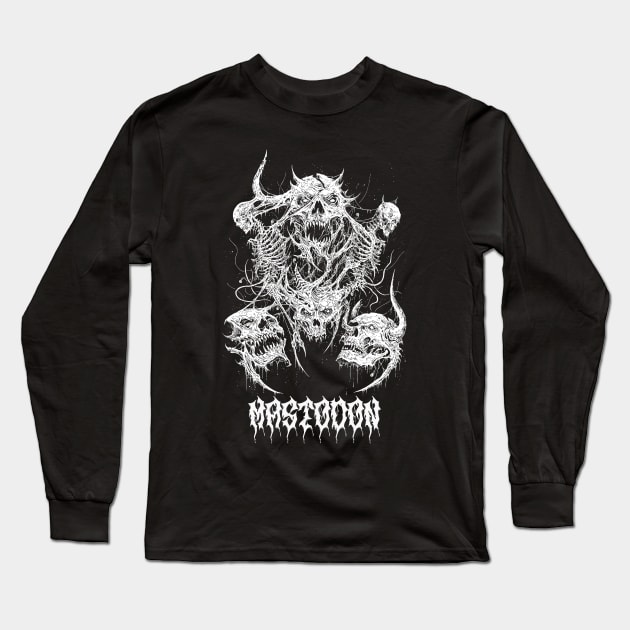 Skull Hell with Mastodon Long Sleeve T-Shirt by Mutearah